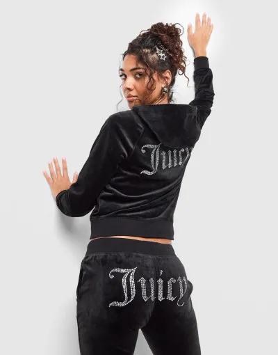 Juicy Couture Kapucnis pulóver JUICY COUTURE-BLUZA ROZPINANA MADI BL